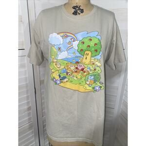 Nintendo Kirby & Waddle Dee Picnic Forest Beige Cotton T Shirt Men’s Large